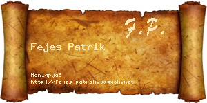 Fejes Patrik névjegykártya