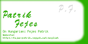 patrik fejes business card